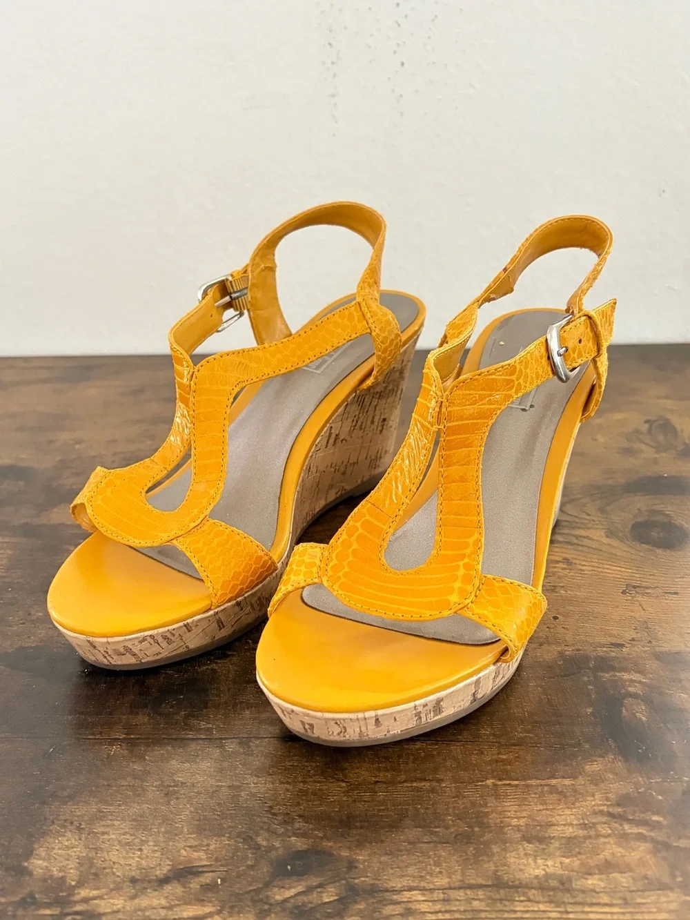 Coach and Four | Yellow Cork Wedge Sandals |  3